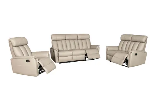 Model 8076  Leather Sofa Set Living Room Furniture, Luxury Recliner Sofa Sets