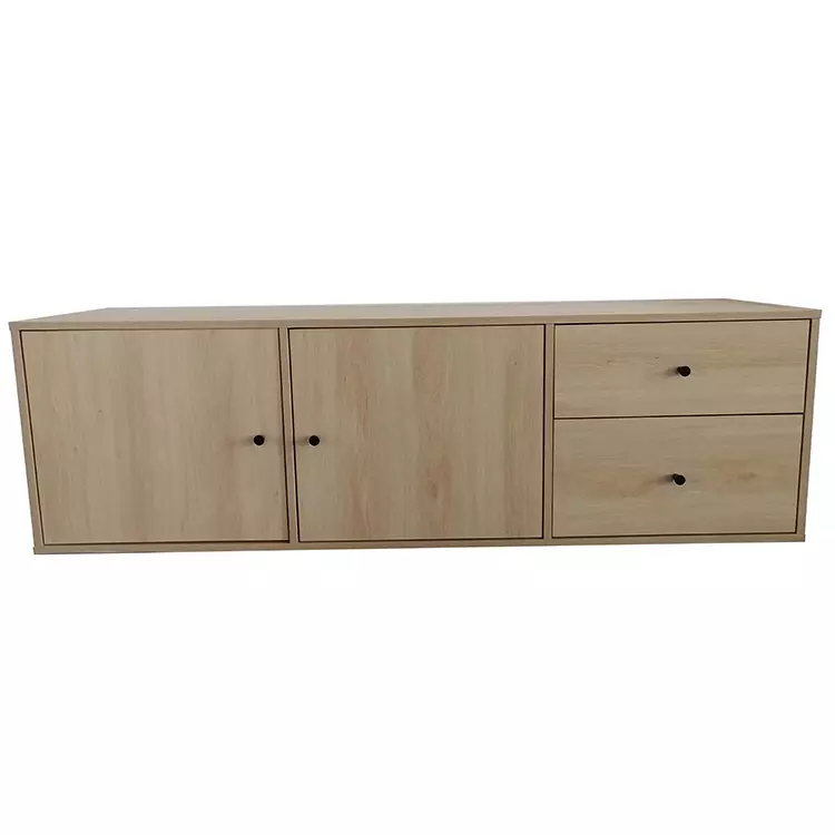 wooden 150cm 60in industrial single piece corner large modern design cabinet tv unit stand