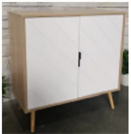 simple design white 2 door storage cabinet