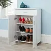 modern simple white 3 layer 2 door 1 drawer furniture shoes cabinet