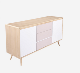 Nordic Style Mdf and Solid Wood Cabinet With Drawers BC-05B