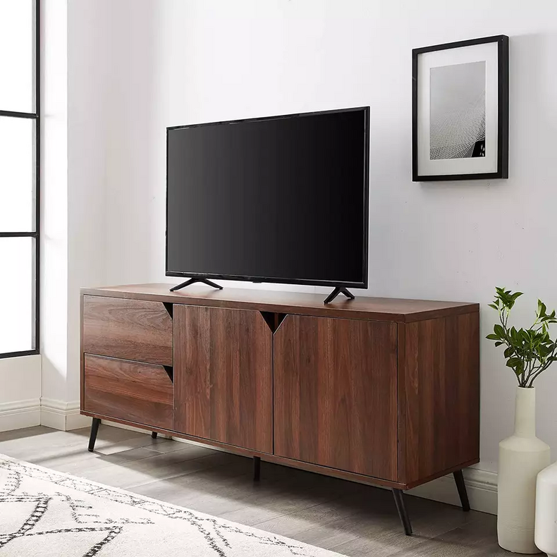 italian modern particle board tv stand in a sitting room