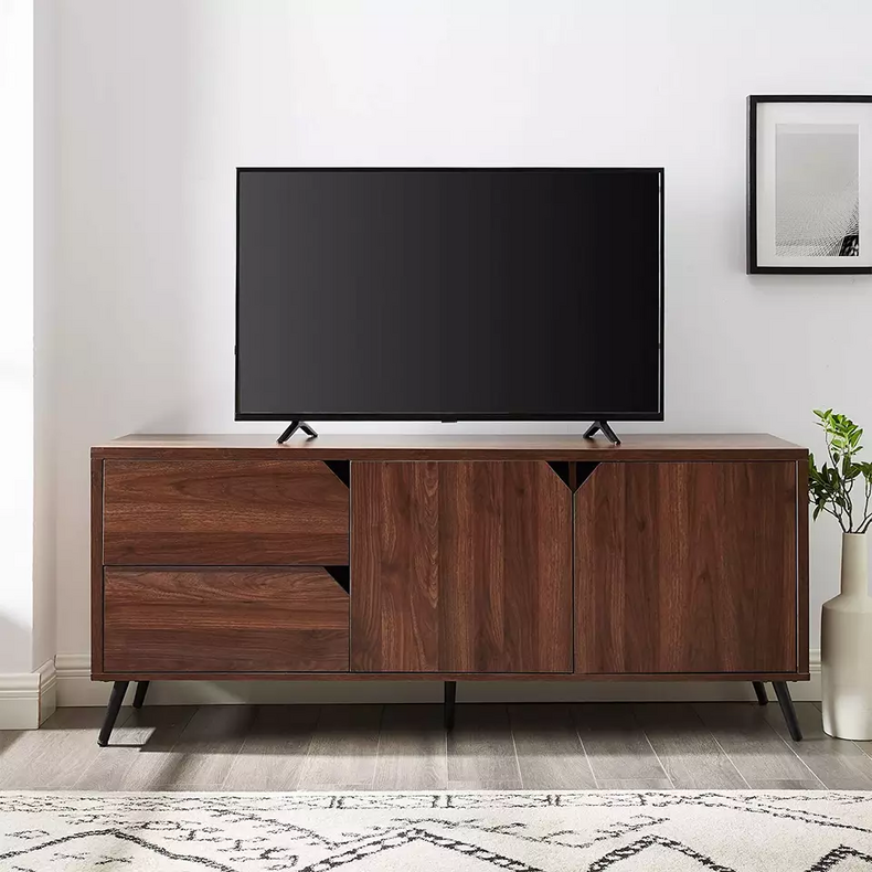 italian modern particle board tv stand in a sitting room