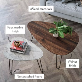 wooden modern luxury coffee table set