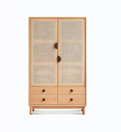 wooden bedroom furniture storage wardrobe with bottom drawer