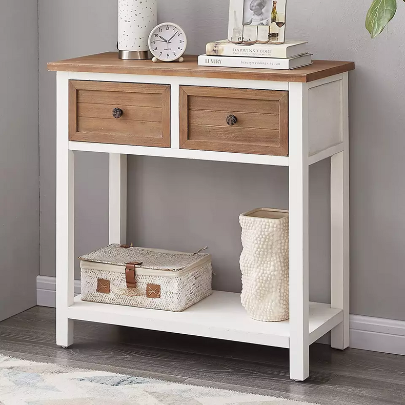 white drawer contemporary living room console table