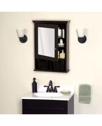 classic dark brown modern hanging wall mounting mirror bathroom medicine cabinet for bathroom