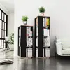 home office furniture modern mdf nordic corner black 3 4 tiers revolving bookcase
