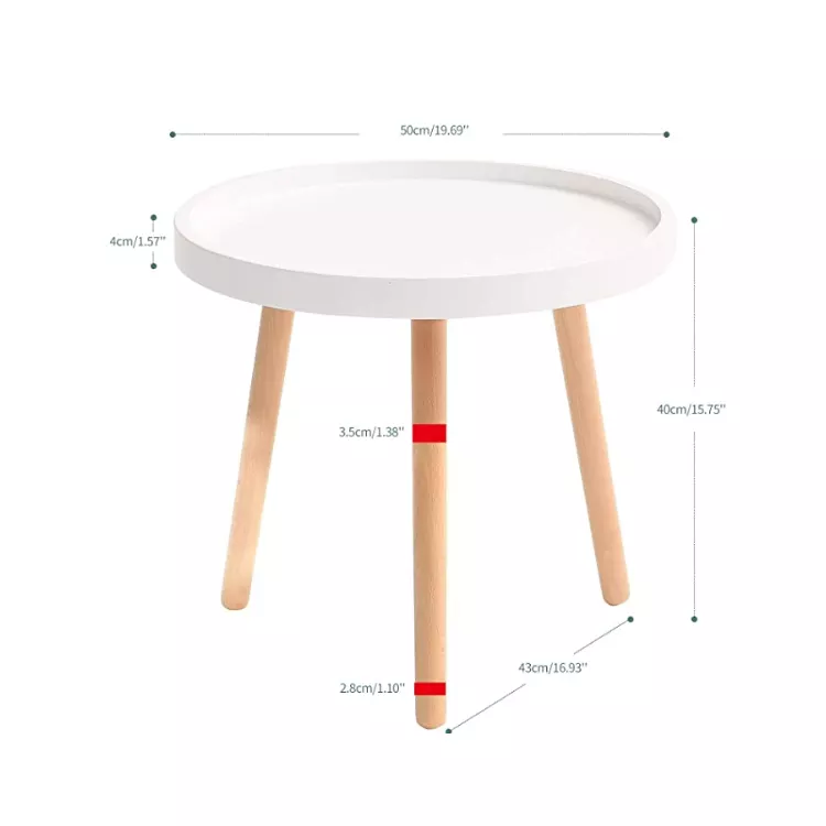 round modern wooden living room nordic design cheap small white coffee table