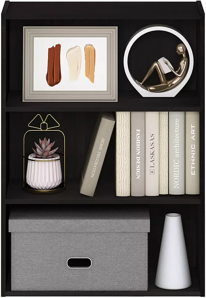 black tier 3 rack office bookshelf modern