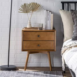 beautiful square bedside table with 2 drawer
