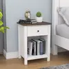 small modern nightstand with drawer white gloss