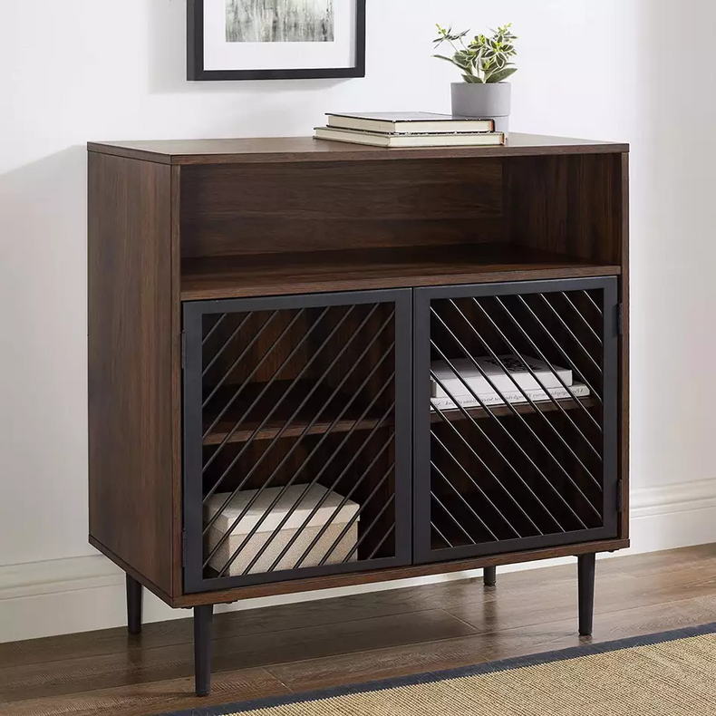 brown retro industrial living room sideboard cabinet with door