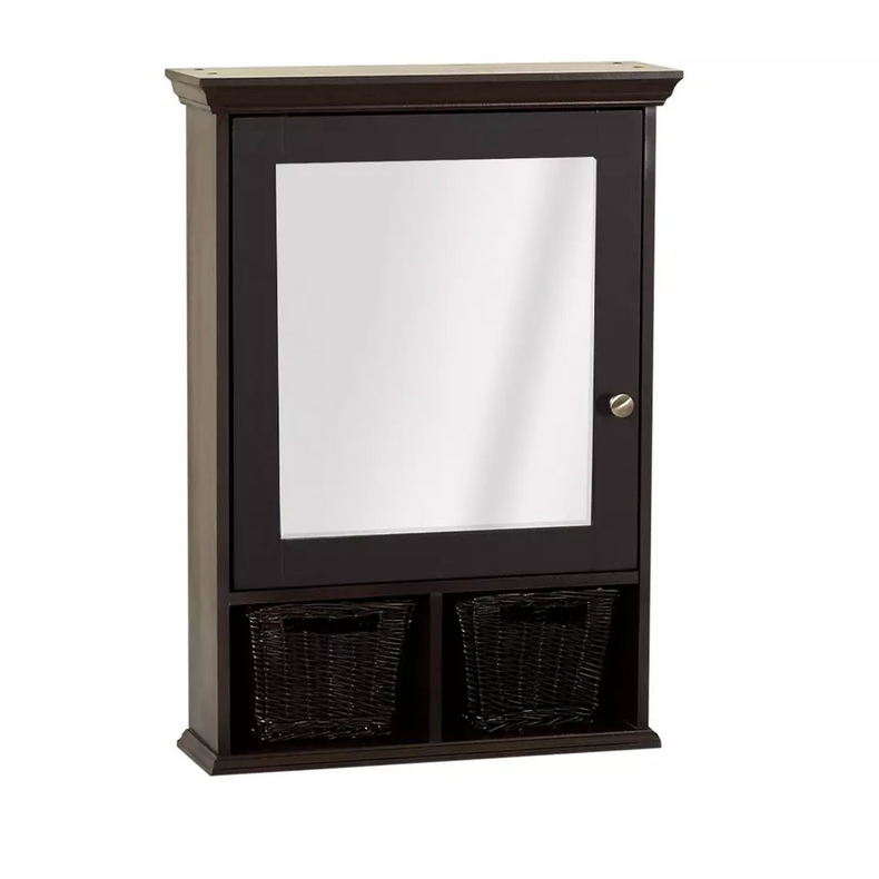 classic dark brown modern hanging wall mounting mirror bathroom medicine cabinet for bathroom