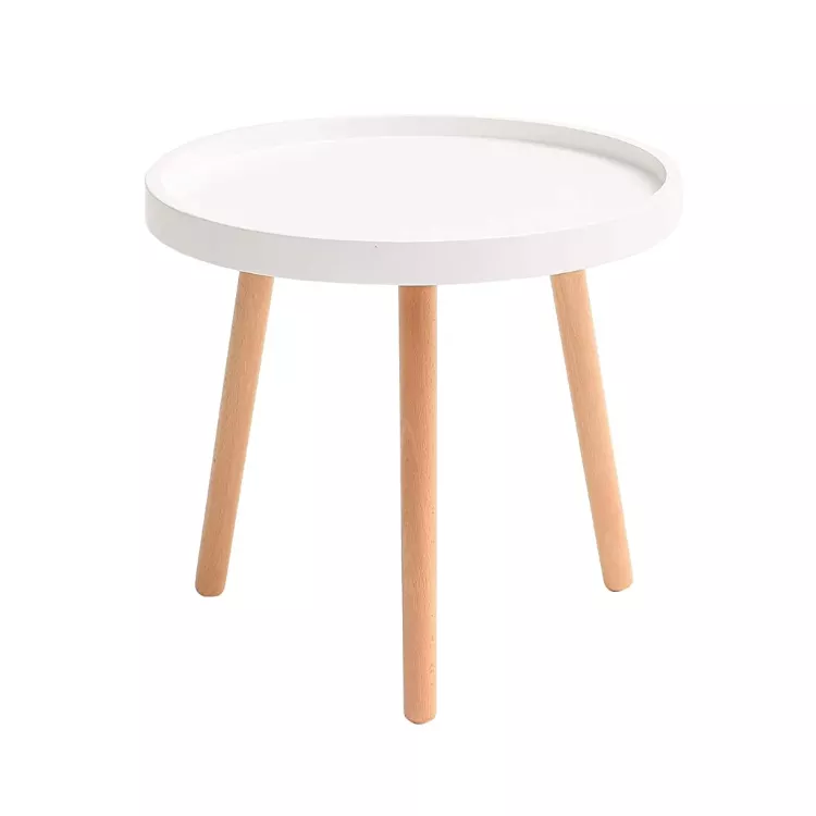 round modern wooden living room nordic design cheap small white coffee table