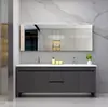 new modern design high quality mdf grey white double faucet bathroom cabinet no sink