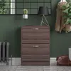 modern wooden storage 2 drawer double layer shoes cabinet