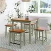 chinese modern simple style wooden green square furniture dining table