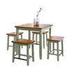 chinese modern simple style wooden green square furniture dining table