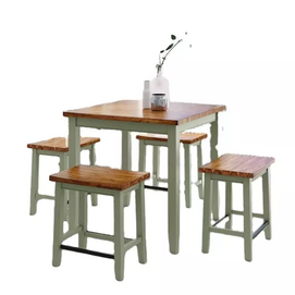 chinese modern simple style wooden green square furniture dining table