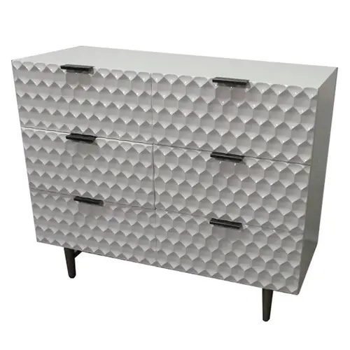 HJ7515 modern 6 drawer black wood buffet sideboard dining side cabinet