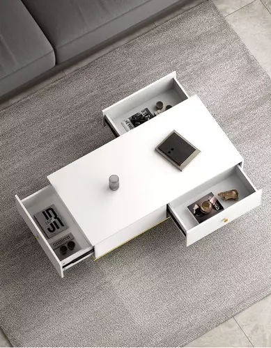modern simple design white painting coffee table for living room