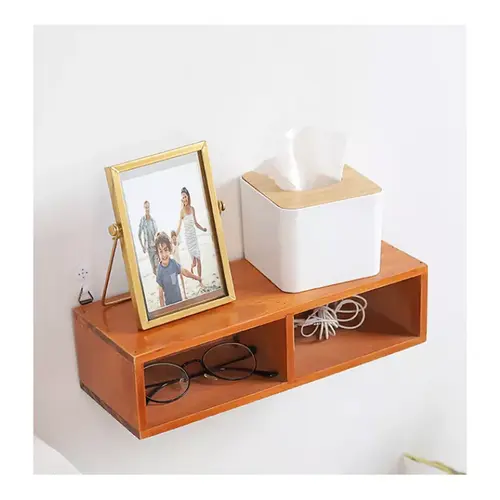 wooden triangle farmhouse hanging wall mounting drawer display shelf, float wall console with drawer