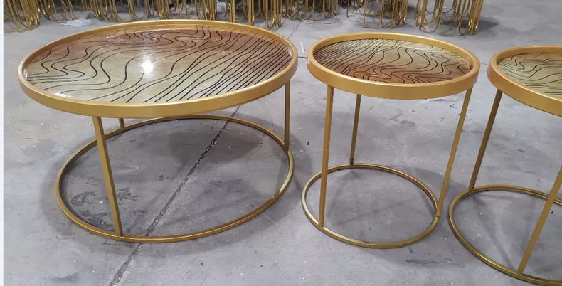 2 set new design round coffee table