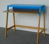 kid modern simple blue top bamboo leg office home computer table laptop study writing desk