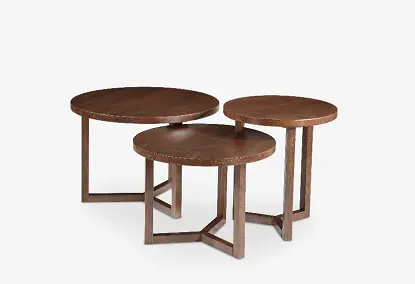 Round Top Solid Wood Coffee Table Set BE-02B