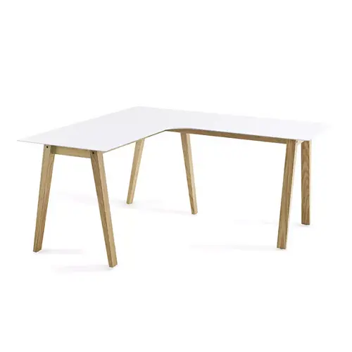 mdf adult modern L shape white european style corner home study furniture computer office desk table for study