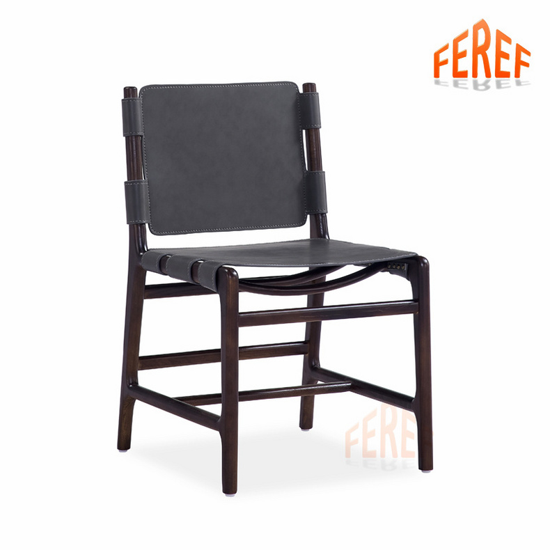 Leather PU Chair Solid Wood Chair RDC22184