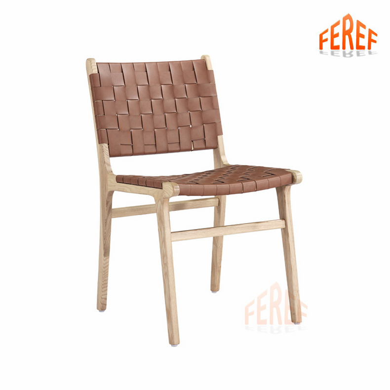 Leather PU Chair Solid Wood Chair RDC22181