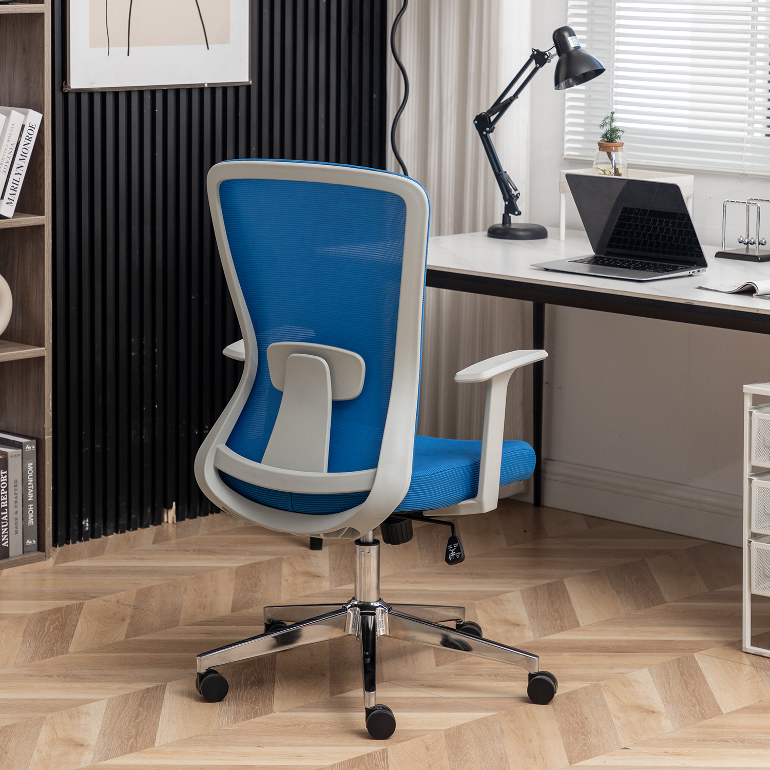 High back home and office furniture office mesh chair 8702 Light grey frame