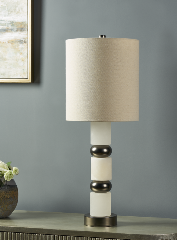 Sinclair Stacked Alabaster Cylinders Table Lamp
