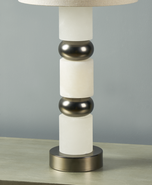 Sinclair Stacked Alabaster Cylinders Table Lamp