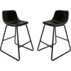 Low Back Contemporary Black Dinning Chairs Leather Counter Bar Stools Chair Brown Backrest Bar Chair