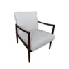 Modern Upholstered Lazy Single Seat Grey white Leisure Sofa Lounge Chair Indoor Accent Chair Living room Armchair