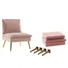 Velvet Accent Single Sofa Chair