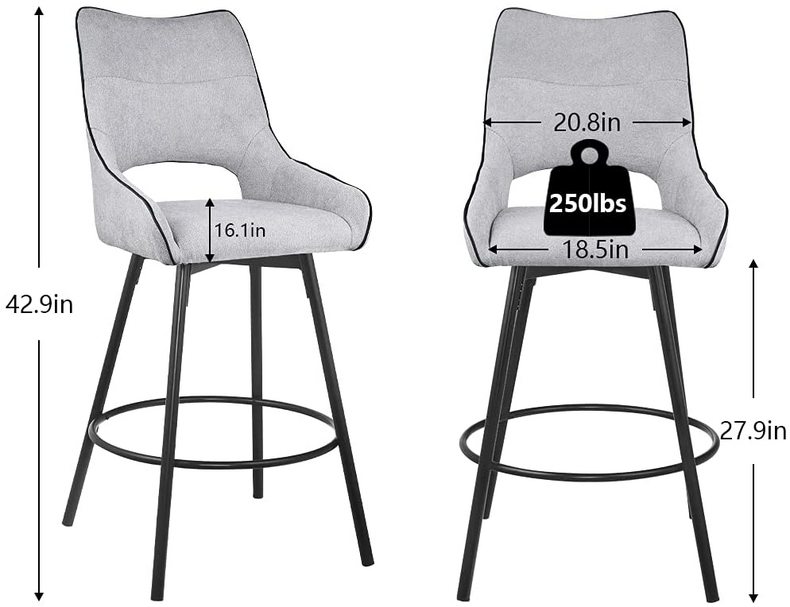 Bar chairs Nordic minimalist Bar stools with backrests and footstools Family restaurant Cafe restaurant