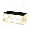 marble glass coffee table stainless steel frame CS-2030