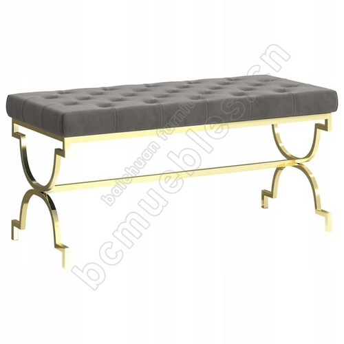 BC golden stainless steel frame velvet bench