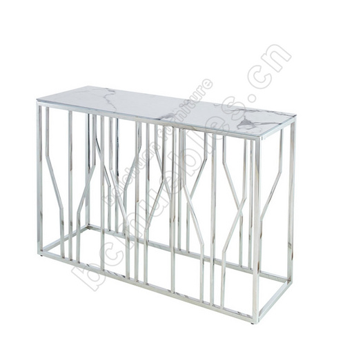marble or glass top gold stainless steel console table BS-2050