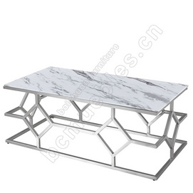 BC coffee table marble glass stainless steel frame CS-2001