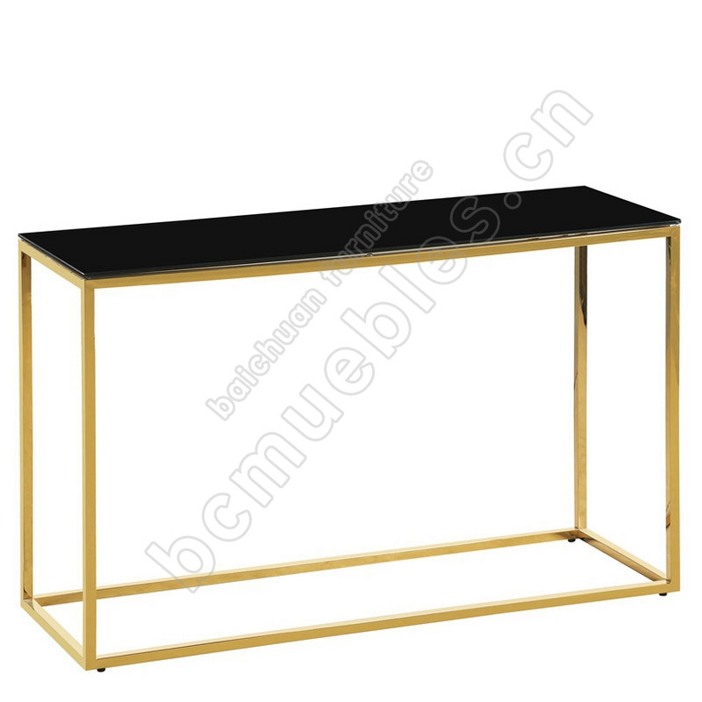 marble or glass top stainless steel console table BS-091