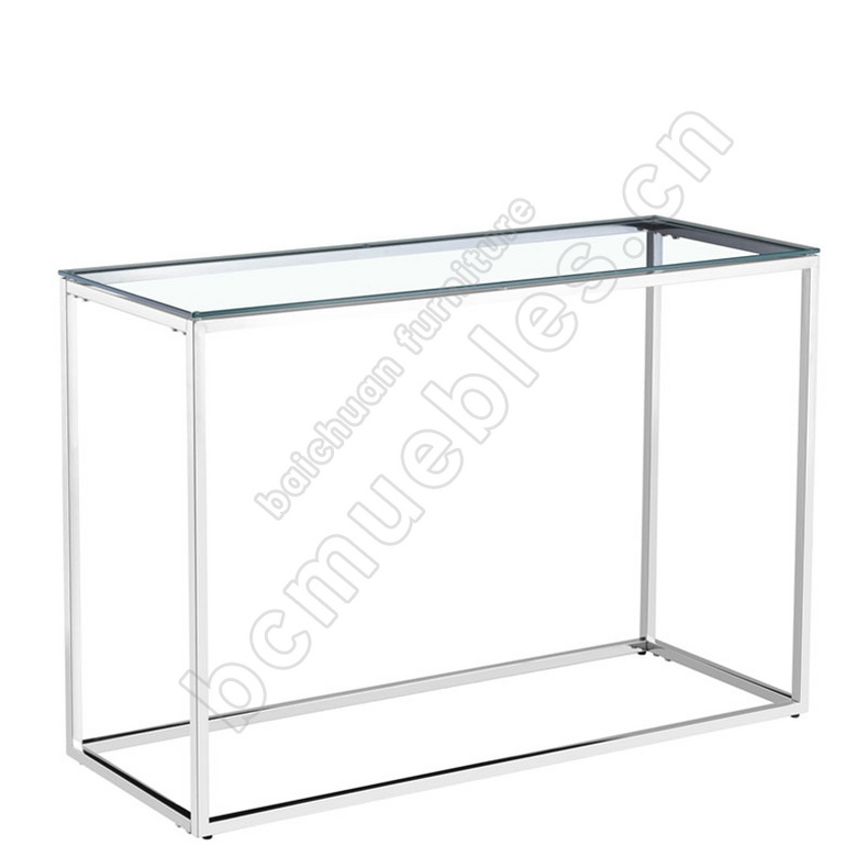 marble or glass top stainless steel console table BS-091