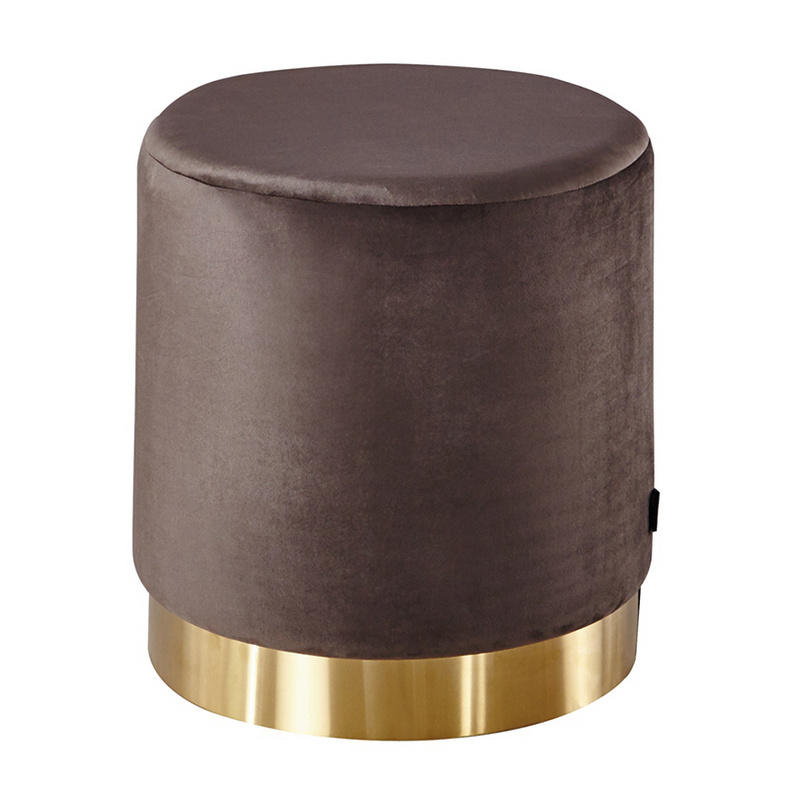 BC velvet gold/silver stainless steel  footstool ottoman modern stool