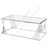 marble glass coffee table stainless steel frame CS-2030
