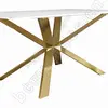 golden marble top stainless steel leg dining table