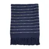 ITEM#:T83749-NAVY-SA-Throw-SIZE:152.4 X 127 X 0.7CM-MATERIAL:100% Recycle Cotton-PACKING:0/12/0.0439CBM